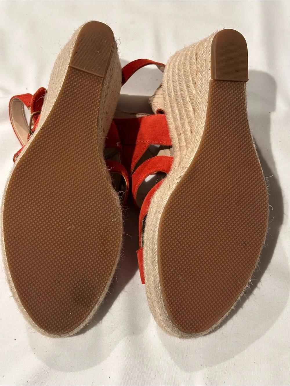 Söfft Women’s Coral Color Suede Espadrille Wedge Sandals Ankle Strap Size 9.5M
